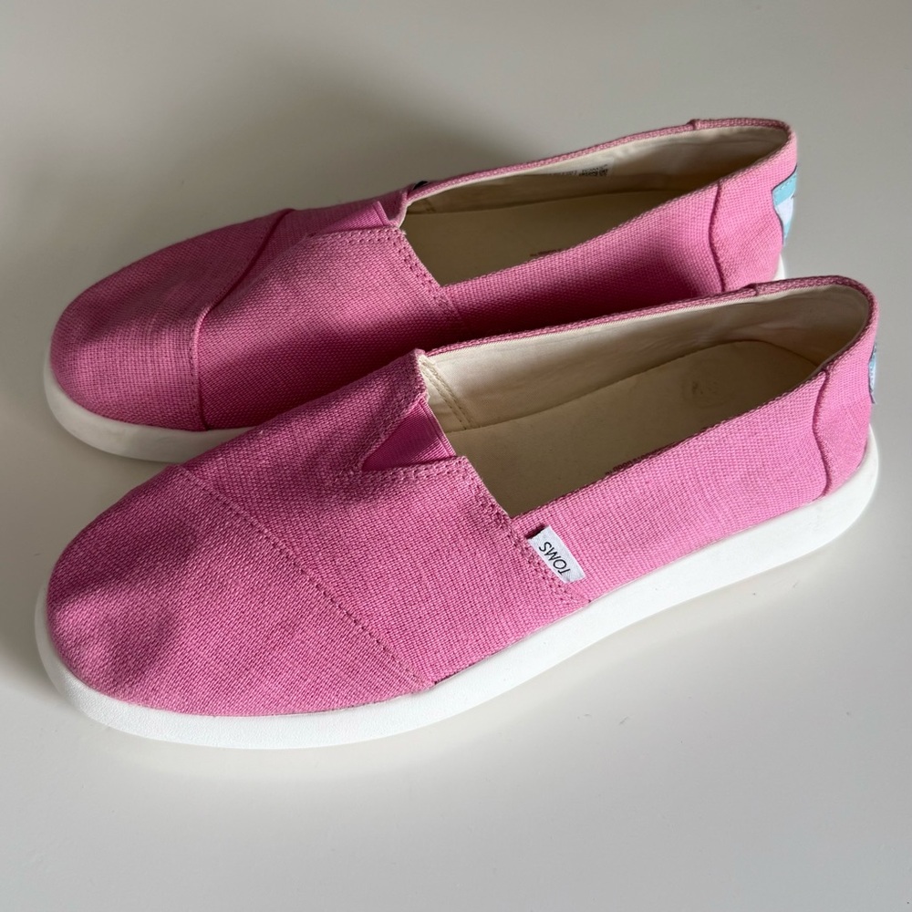 Toms Mallow Heritage pink canvas flats